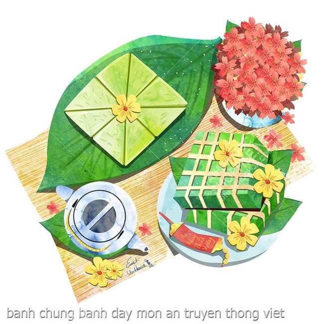 banh chung banh day mon an truyen thong viet
